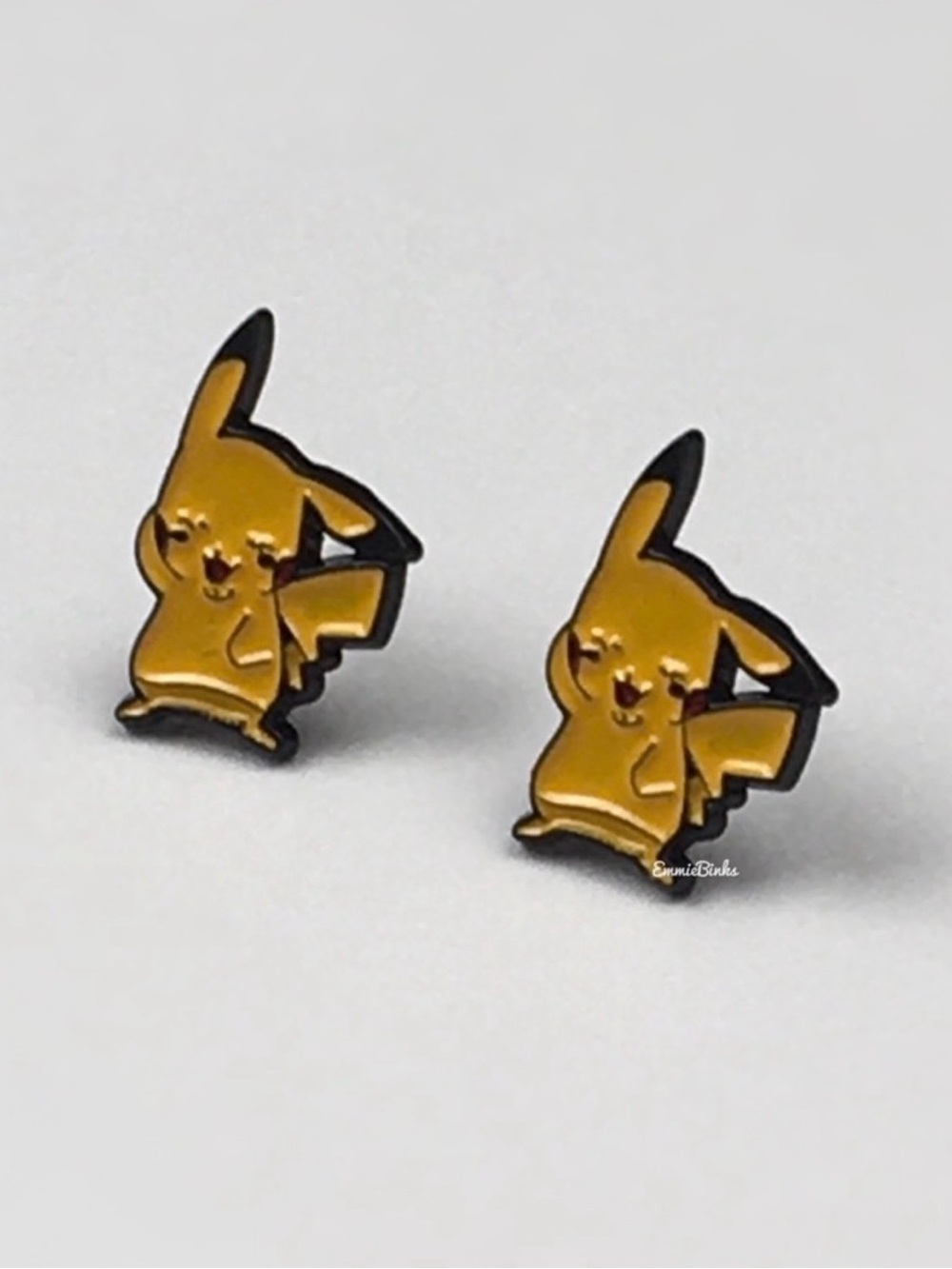 ✨3for$38 New Minimalistic Yellow Enamel Pikachu Earrings Pokémon Fandom Earrings - Picture 3 of 7